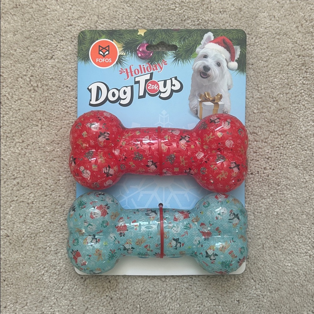 Fofos | 2 Pack Dog Toys | Blue Red